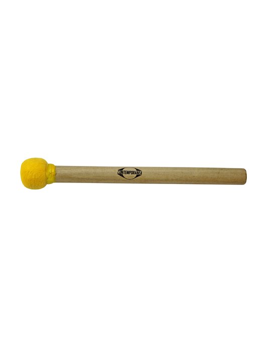 Maza surdo de madera 30cm amarilla