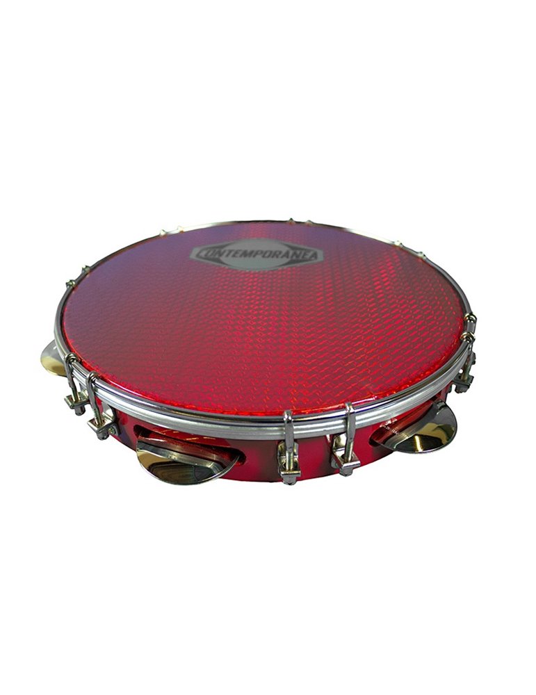 Pandeiro 10" cuerpo rojo membrana prisma roja Pro Contempora