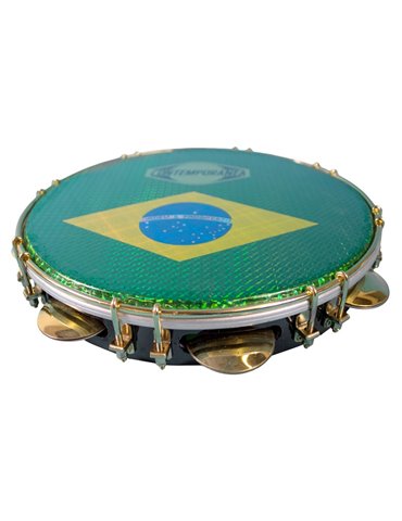 Pandeiro 10" fórmica membrana bandera Brasil Pro Contemporan