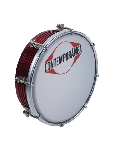 Tamborim 6" aluminio frisado rojo 8 tensores Pro Contemporan