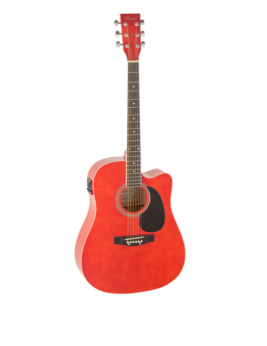 GUITARRA ACÚSTICA DAYTONA A411CE ELECTRIFICADA ROJA