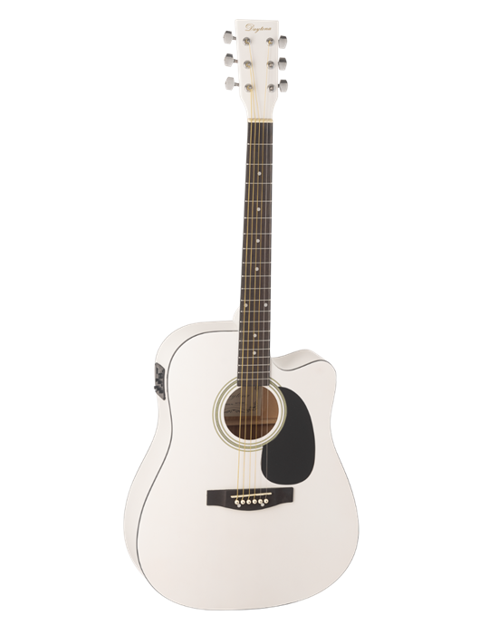 GUITARRA ACÚSTICA DAYTONA A411CE ELECTRIFICADA BLANCA