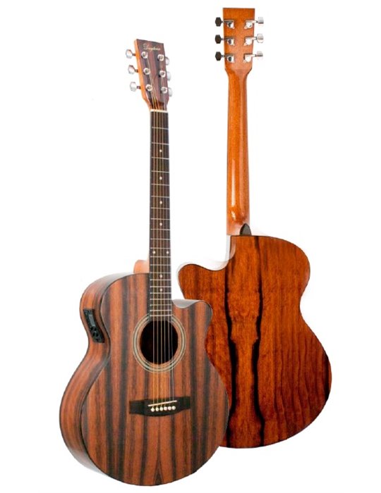 GUITARRA ACÚSTICA DAYTONA ELECTRIFICADA A401CE MINI JUMBO ÉBANO