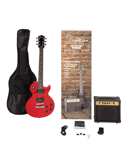 PACK DE GUITARRA ELÉCTRICA DAYTONA TIPO LES PAUL ROJO