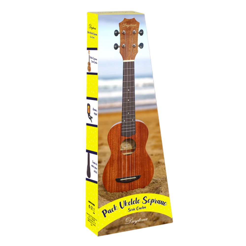 PACK UKELELE DAYTONA SOPRANO EXOTIC CAOBA