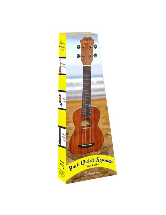 PACK UKELELE DAYTONA SOPRANO EXOTIC CAOBA
