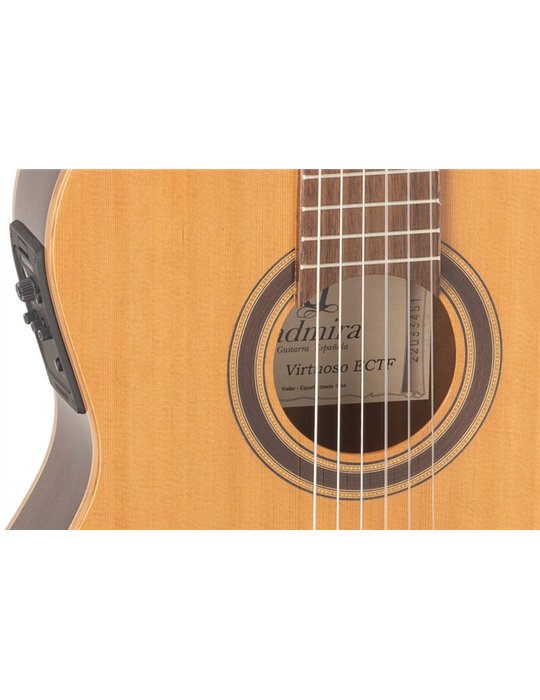 GUITARRA CLÁSICA ADMIRA VIRTUOSO ELECTRIFICADA FISHMAN CUERPO ESTRECHO CUTAWAY SERIE CONSERVATORIO