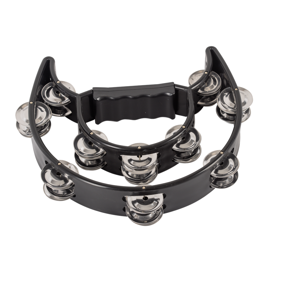 PANDERETA MEDIA LUNA DOBLE NEGRA TW20BK