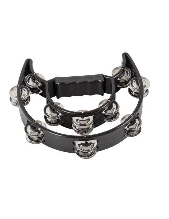 PANDERETA MEDIA LUNA DOBLE NEGRA TW20BK