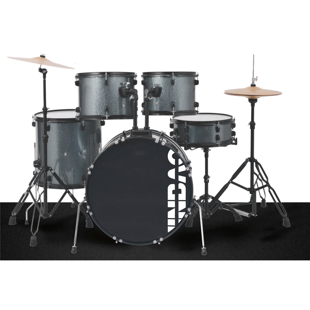 BATERÍA JINBAO BOMBO DE 22" GRIS OSCURO