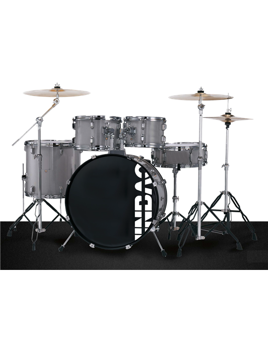BATERÍA JINBAO BOMBO DE 22" GRIS OSCURO