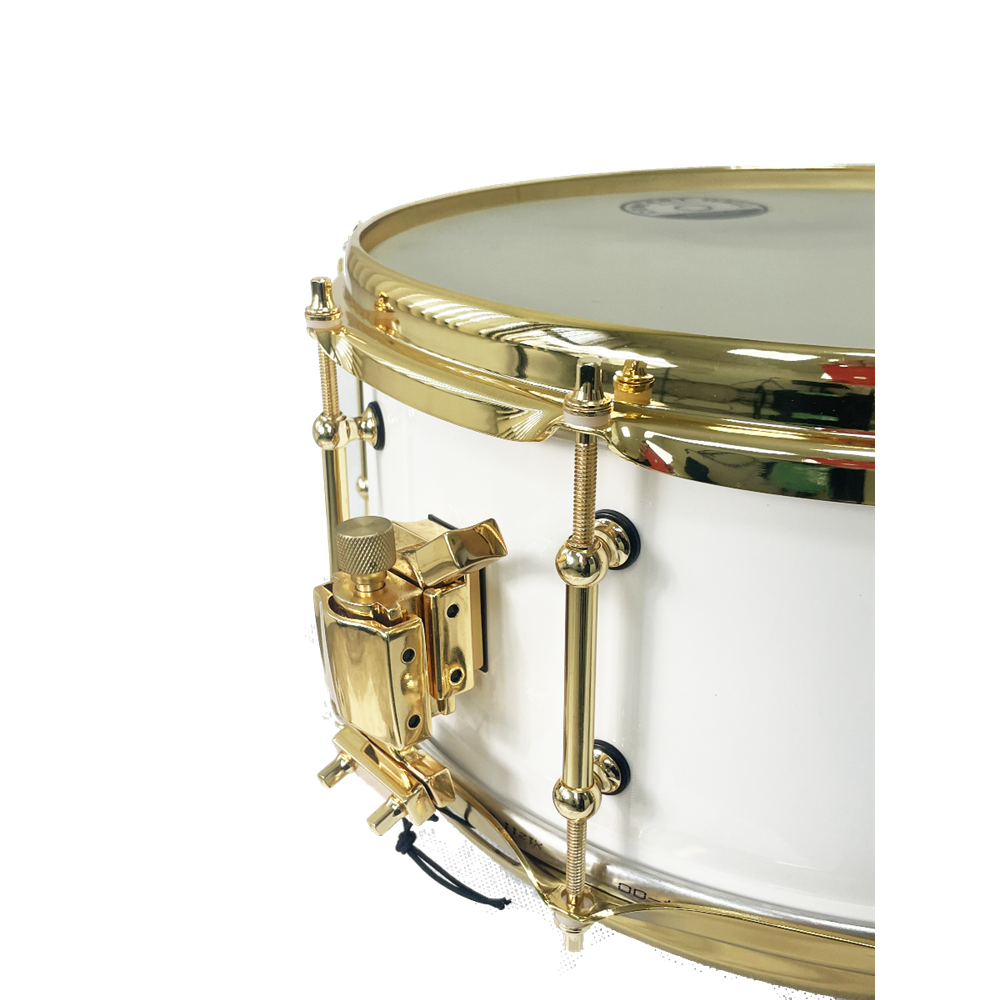 CAJA JINBAO 14" x 6" POP MADERA BLANCO LACADO/DORADO