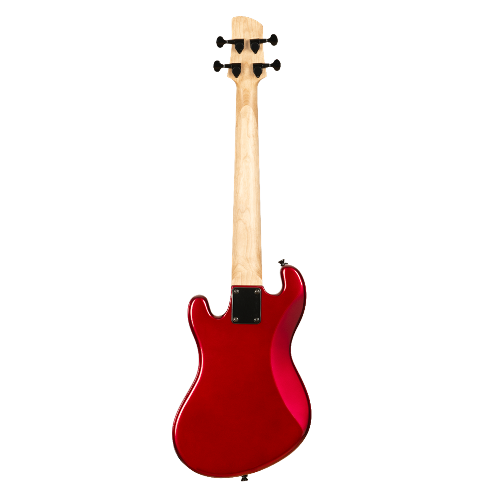 UKELELE KALA U-BASS DE CUERPO MACIZO ROJO DE 4 CUERDAS