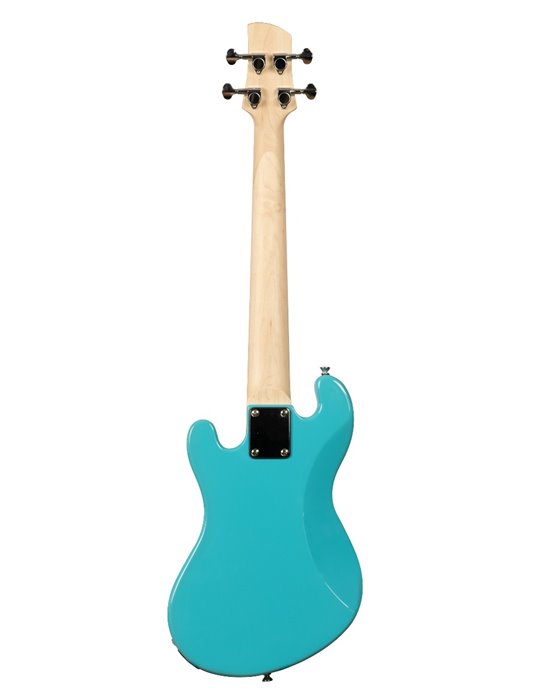 UKELELE KALA U-BASS DE CUERPO MACIZO AZUL DE 4 CUERDAS