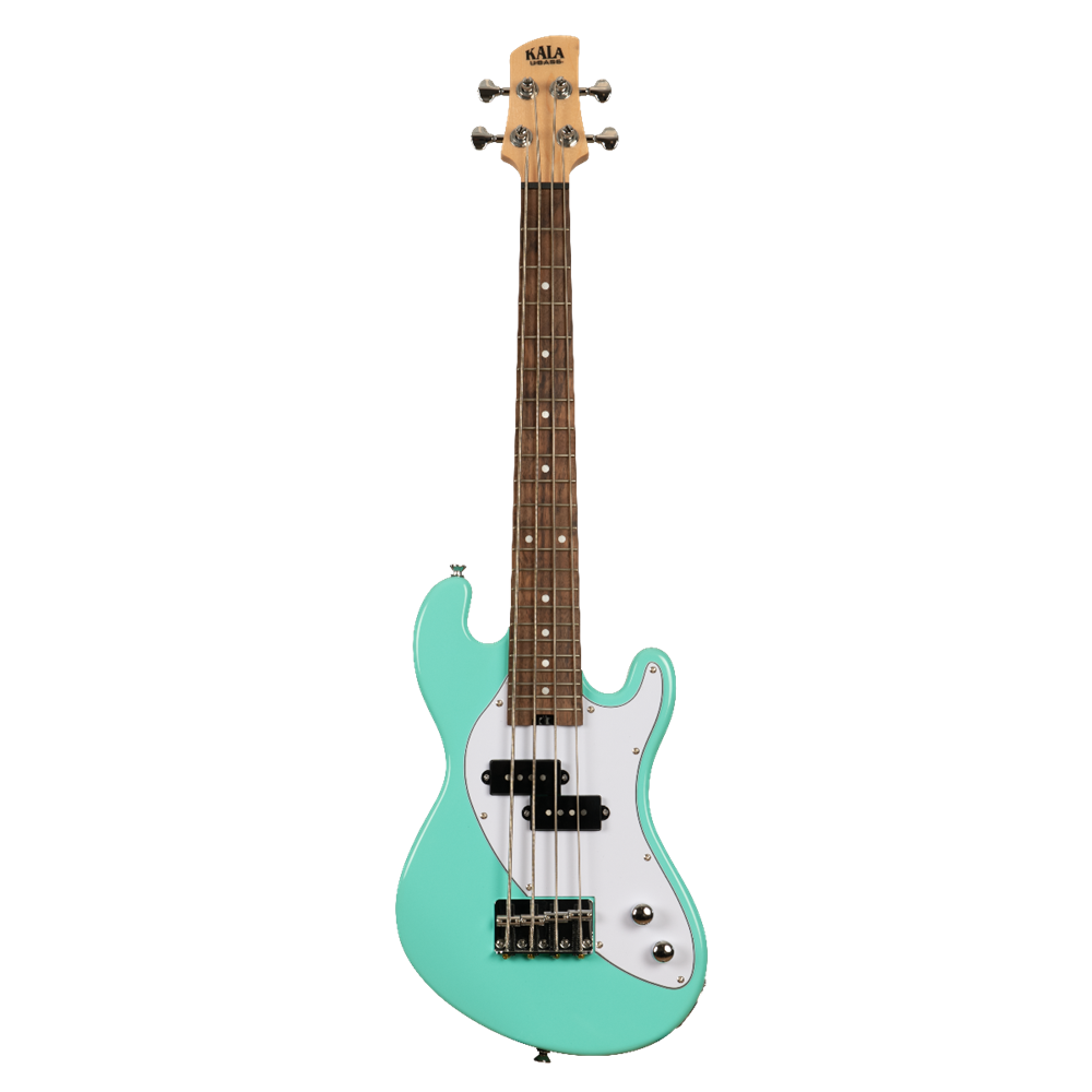 UKELELE KALA U-BASS DE CUERPO MACIZO VERDE DE 4 CUERDAS