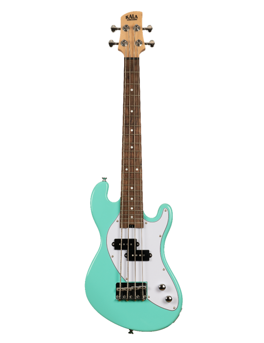UKELELE KALA U-BASS DE CUERPO MACIZO VERDE DE 4 CUERDAS
