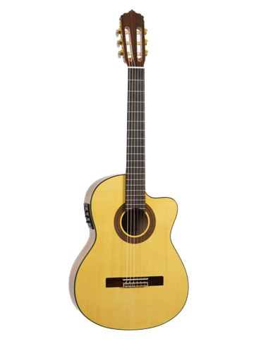 F80-EQ - GUITARRA FLAMENCA AMPLIFICADA CUTAWAY PREVIO DOUBLE JOSE GOMEZ SICOMORO MODELO 2025