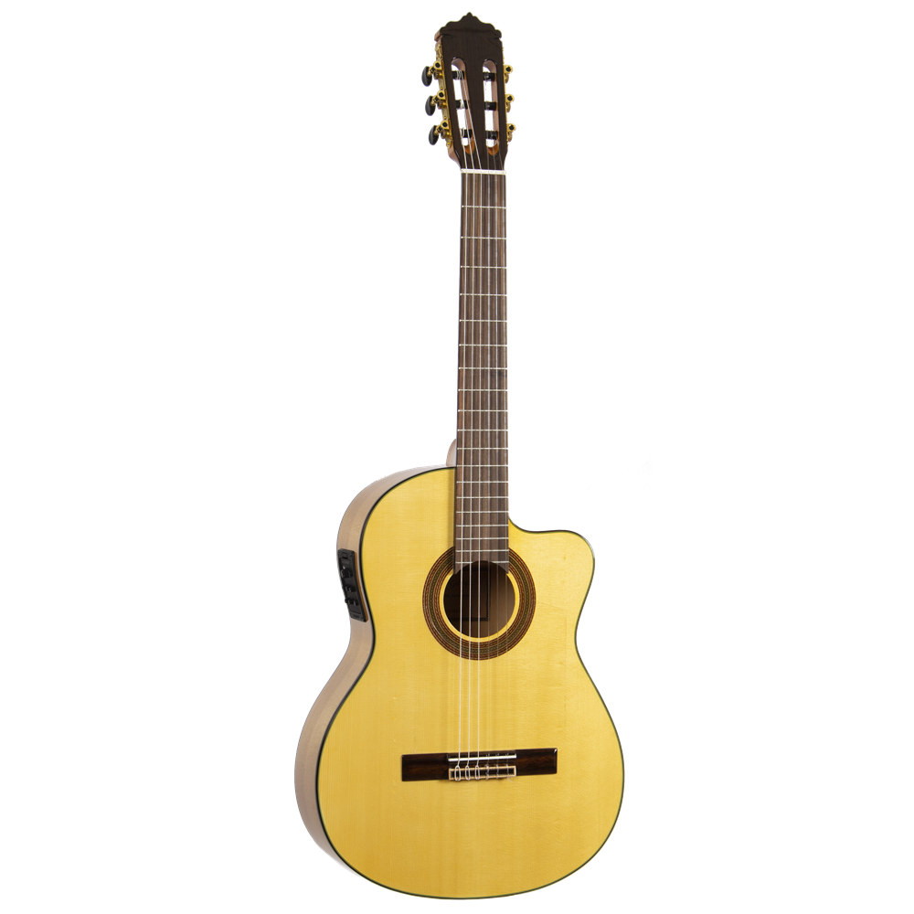 F90-EQ - GUITARRA FLAMENCA AMPLIFICADA  CUTAWAY JOSE GOMEZ SICOMORO TAPA SOLIDA MODELO 2025