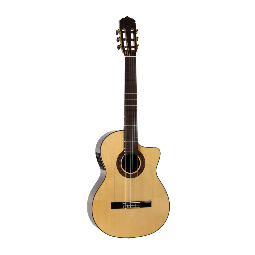 F90RS-EQ - GUITARRA FLAMENCA AMPLIFICADA CUTAWAY  JOSE GOMEZ PALOSANTO TAPA SOLIDA MODELO 2021