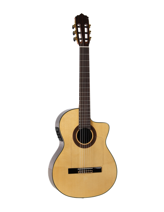 F90RS-EQ - GUITARRA FLAMENCA AMPLIFICADA CUTAWAY  JOSE GOMEZ PALOSANTO TAPA SOLIDA MODELO 2021