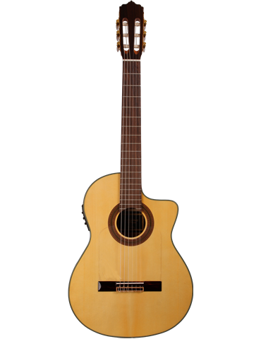 F80-EQ - GUITARRA FLAMENCA AMPLIFICADA CUTAWAY PREVIO DOUBLE JOSE GOMEZ SICOMORO MODELO 2025 2