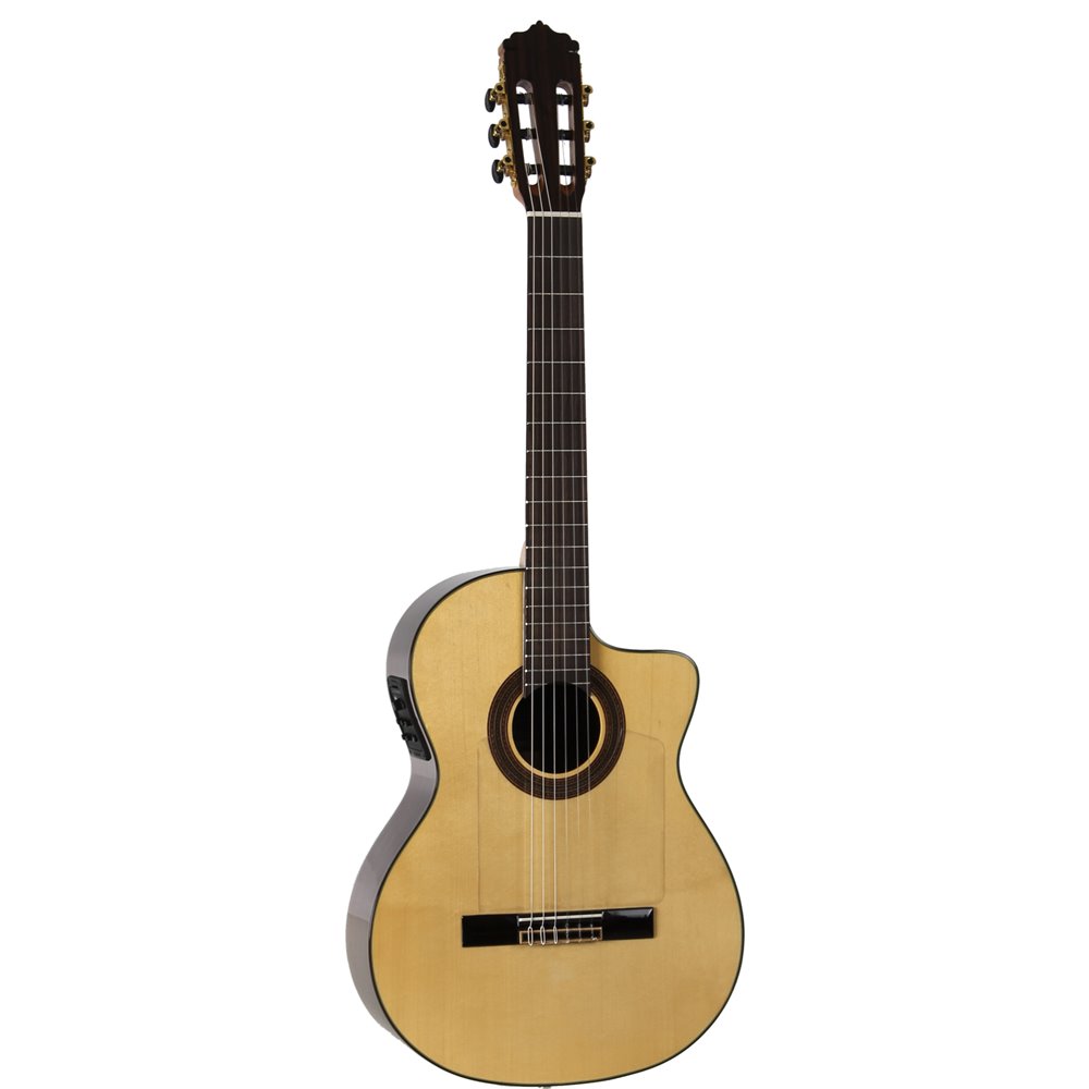 F90RS-EQ - GUITARRA FLAMENCA AMPLIFICADA CUTAWAY  JOSE GOMEZ PALOSANTO TAPA SOLIDA MODELO 2021