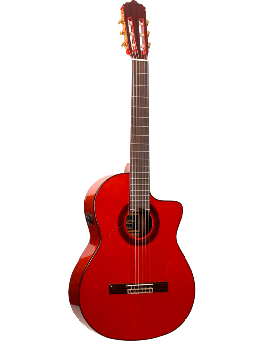 F80-CEQ-ROJA - GUITARRA FLAMENCA AMPLIFICADA CUTAWAY PREVIO DOUBLE JOSE GOMEZ SICOMORO ROJA MODELO 2026
