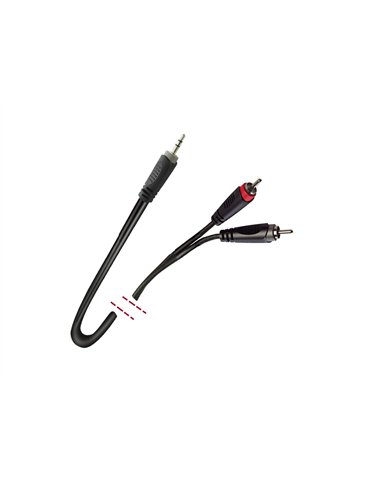 Cable señal audio. Minijack TRS 3.5 mm macho - 2 R