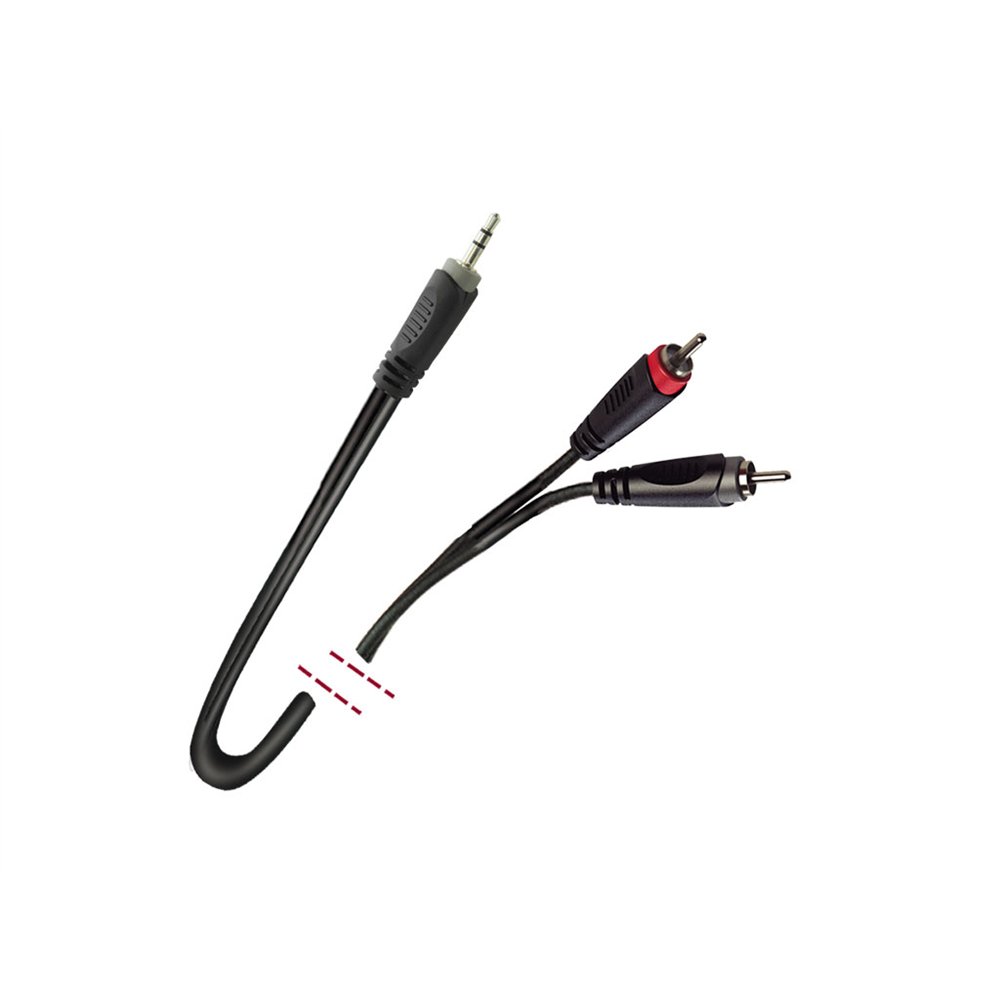 Cable señal audio. Minijack TRS 3.5 mm macho - 2 R