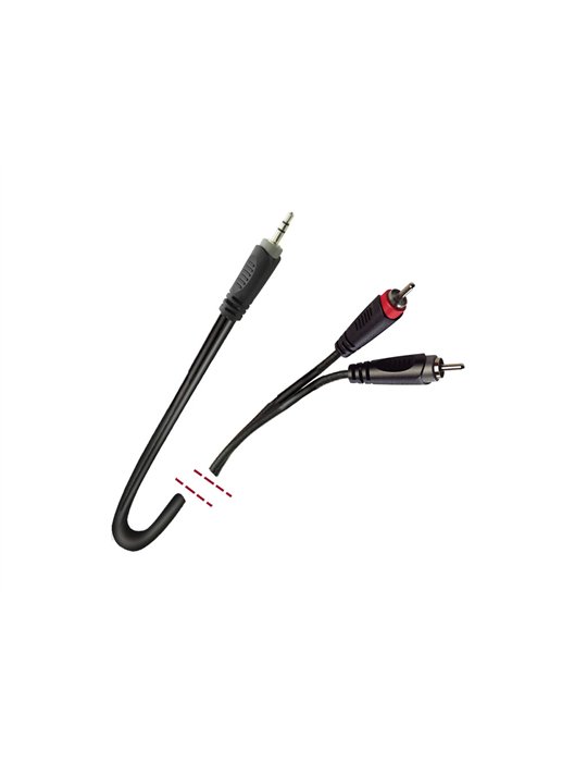 Cable señal audio. Minijack TRS 3.5 mm macho - 2 R
