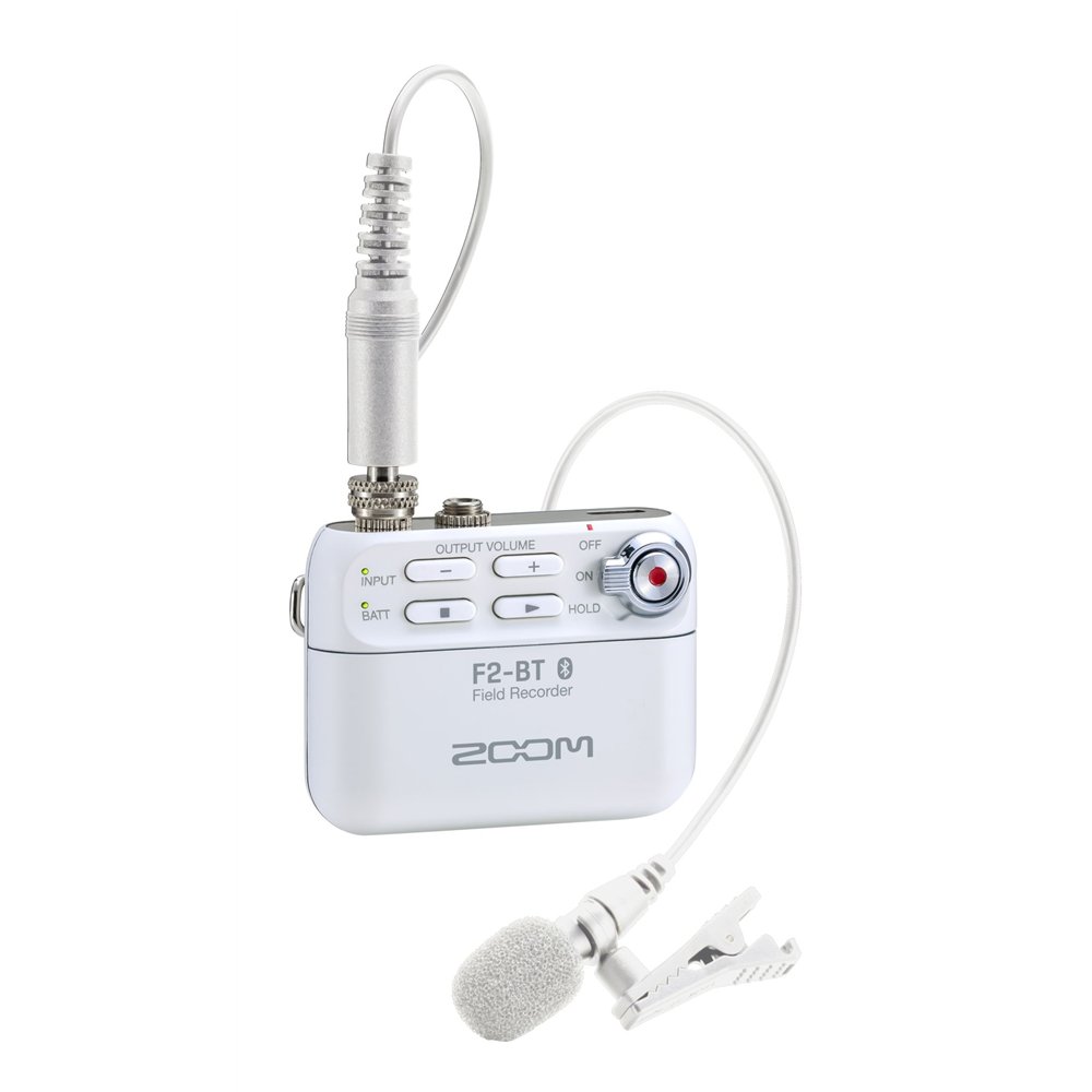 F2-BT/W - grabador de campo Bluetooth + Micrófono lavalier - blanco