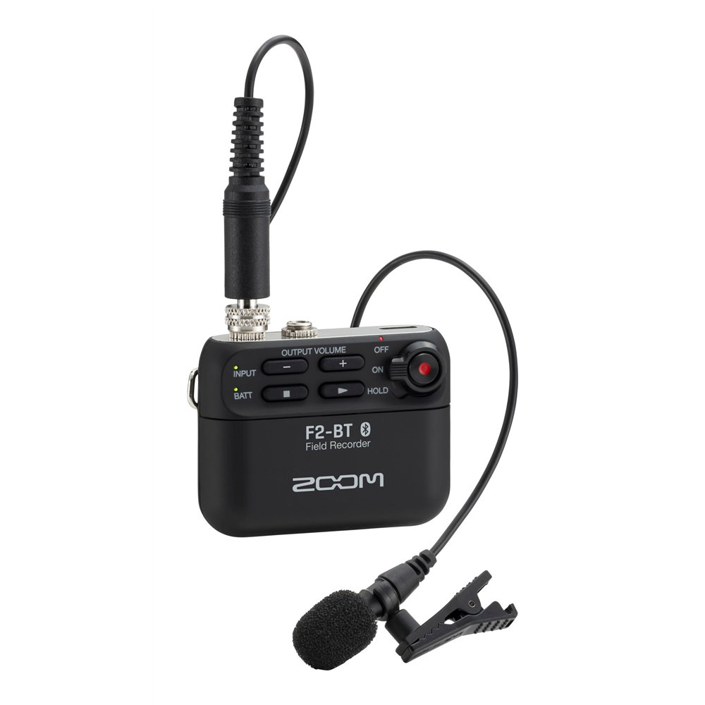 F2-BT/B - grabador de campo Bluetooth + Micrófono lavalier - negro