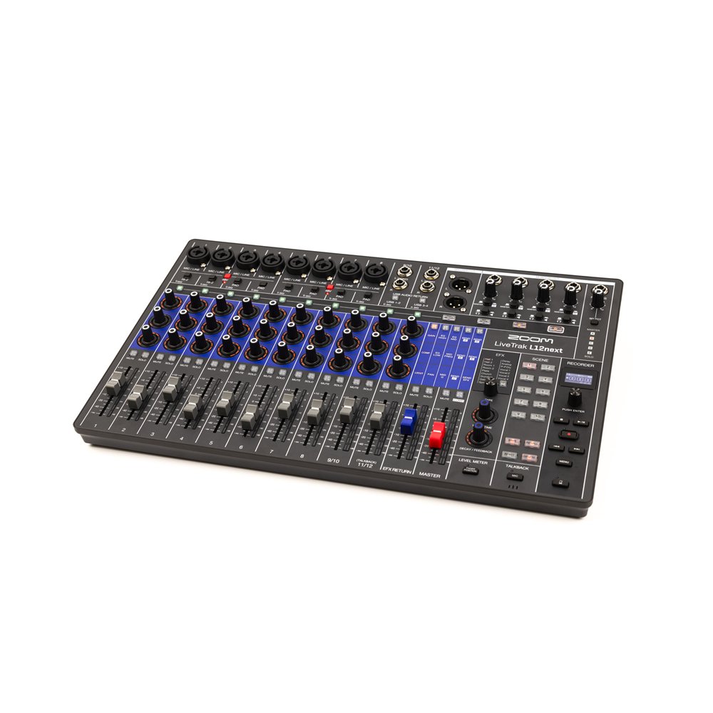 L12next - Mesa de mezclas de 12 canales - 5 mezclas individuales - grabadora multipista e interface de audio