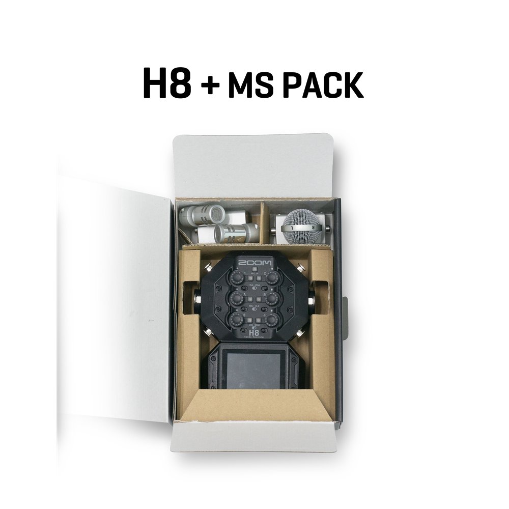 H8+MS PACK - grabadora de 8 pistas - interface USB - 2 cápsulas