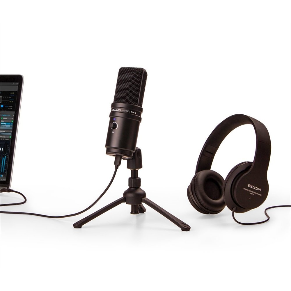 ZUM-2PMP - Kit Podcast USB con Micrófono USB/Cable/Auriculares/Trípode