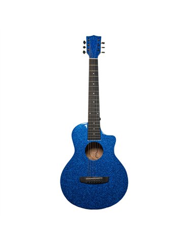 Guitarra acústica de viaje Bones BAC-150 Caoba azul brillo