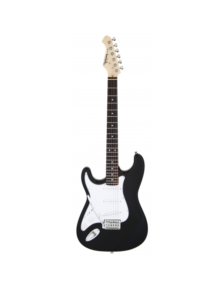 GUITARRA ELÉCTRICA ARIA TIPO STRATOCASTER ZURDA SERIE STG-003 NEGRA