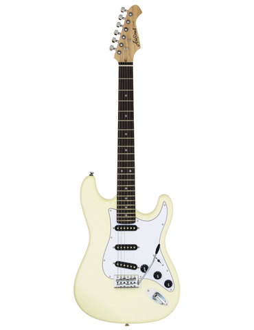 GUITARRA ELÉCTRICA ARIA TIPO STRATOCASTER BLANCA VINTAGE