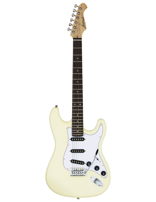 GUITARRA ELÉCTRICA ARIA TIPO STRATOCASTER BLANCA VINTAGE