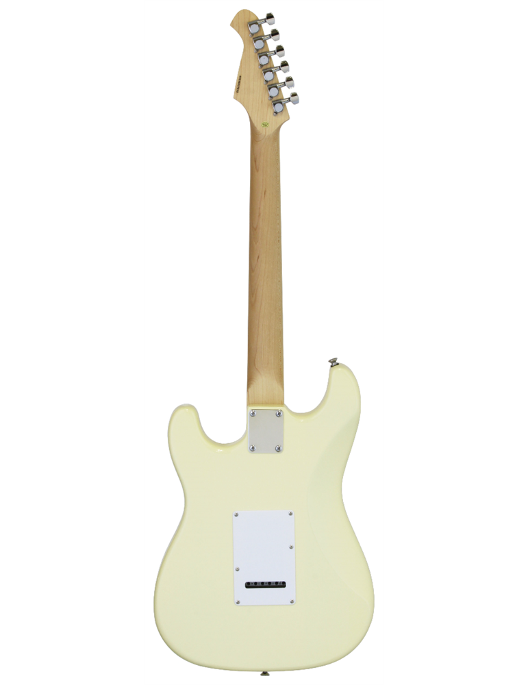 GUITARRA ELÉCTRICA ARIA TIPO STRATOCASTER BLANCA VINTAGE