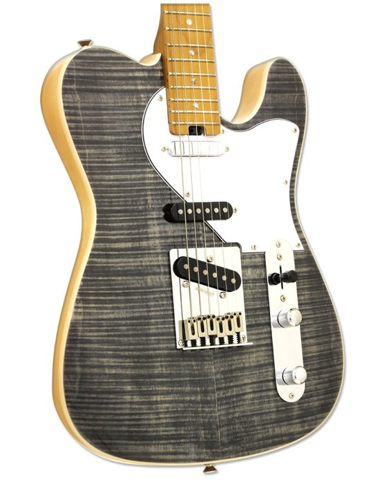 GUITARRA ELÉCTRICA ARIA TC 615-MK2-NASHVILLE NEGRO DIAMANTE TRANSLÚCIDO