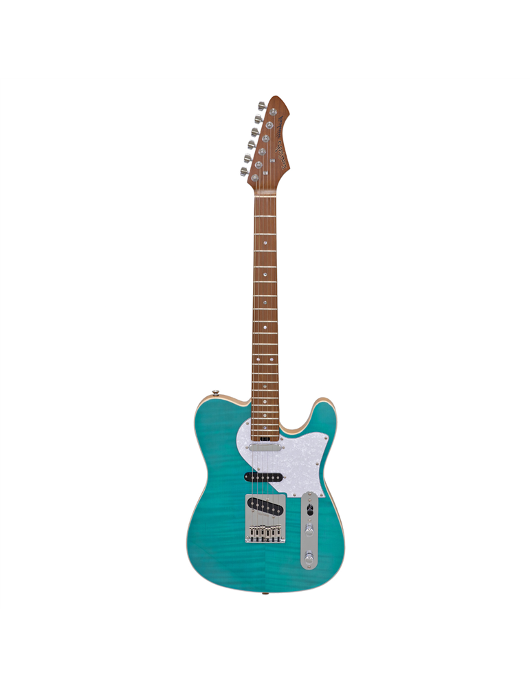 GUITARRA ELÉCTRICA ARIA TC 615-MK2-NASHVILLE AZUL TURQUESA TRANSLÚCIDA