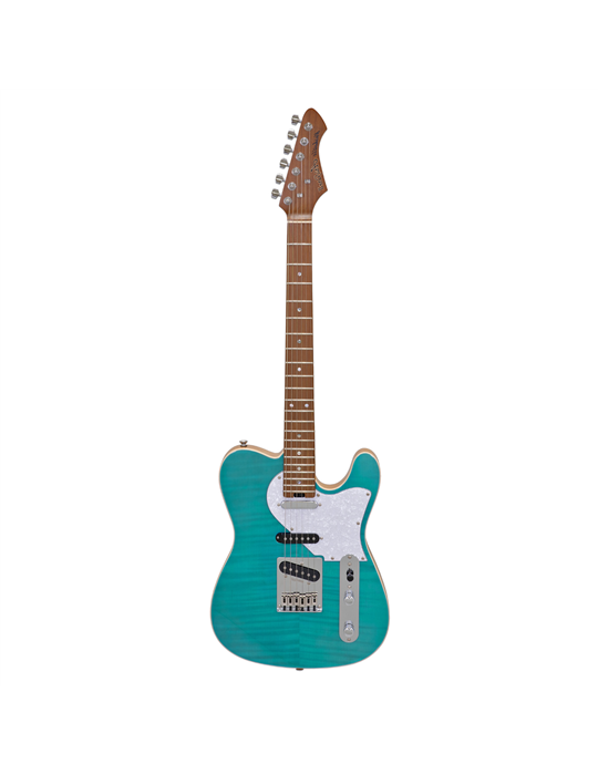 GUITARRA ELÉCTRICA ARIA TC 615-MK2-NASHVILLE AZUL TURQUESA TRANSLÚCIDA