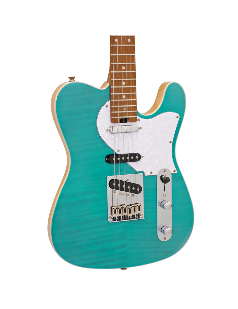 GUITARRA ELÉCTRICA ARIA TC 615-MK2-NASHVILLE AZUL TURQUESA TRANSLÚCIDA