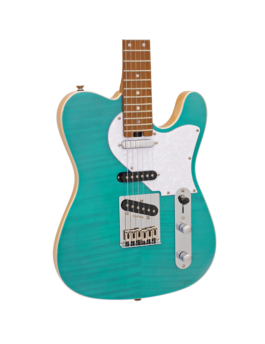 GUITARRA ELÉCTRICA ARIA TC 615-MK2-NASHVILLE AZUL TURQUESA TRANSLÚCIDA