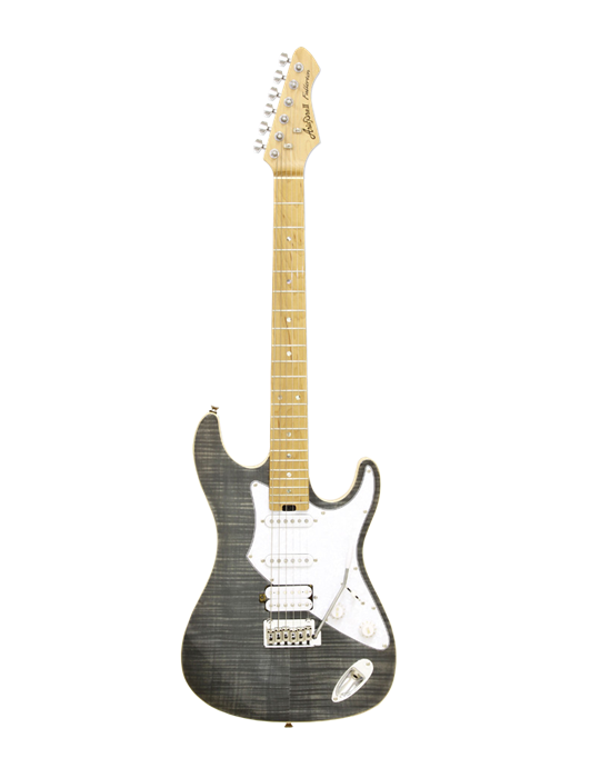 GUITARRA ELÉCTRICA ARIA ST 714-MK2-FULLERTON NEGRA TRANSLÚCIDA