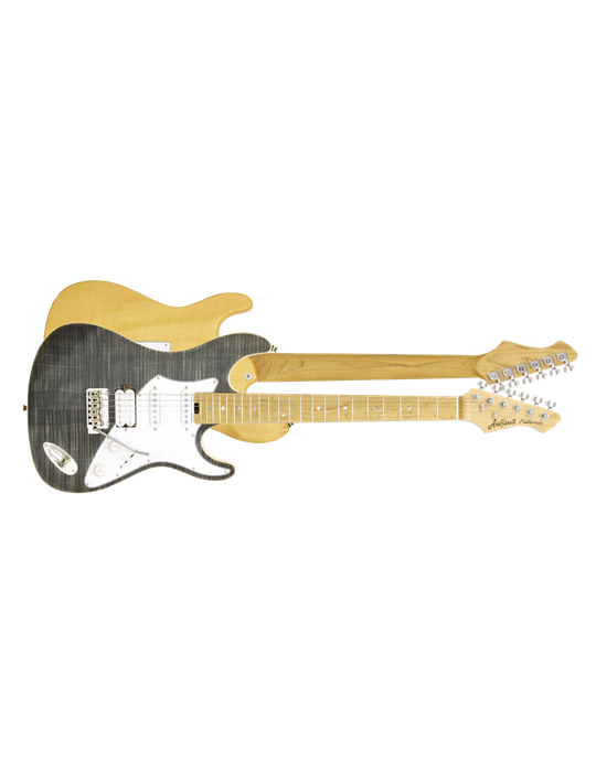 GUITARRA ELÉCTRICA ARIA ST 714-MK2-FULLERTON NEGRA TRANSLÚCIDA