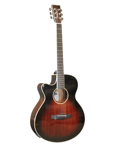GUITARRA ACÚSTICA ELECTRIFICADA TANGLEWOOD TW4AVBLH MINI JUMBO CUTAWAY ZURDA