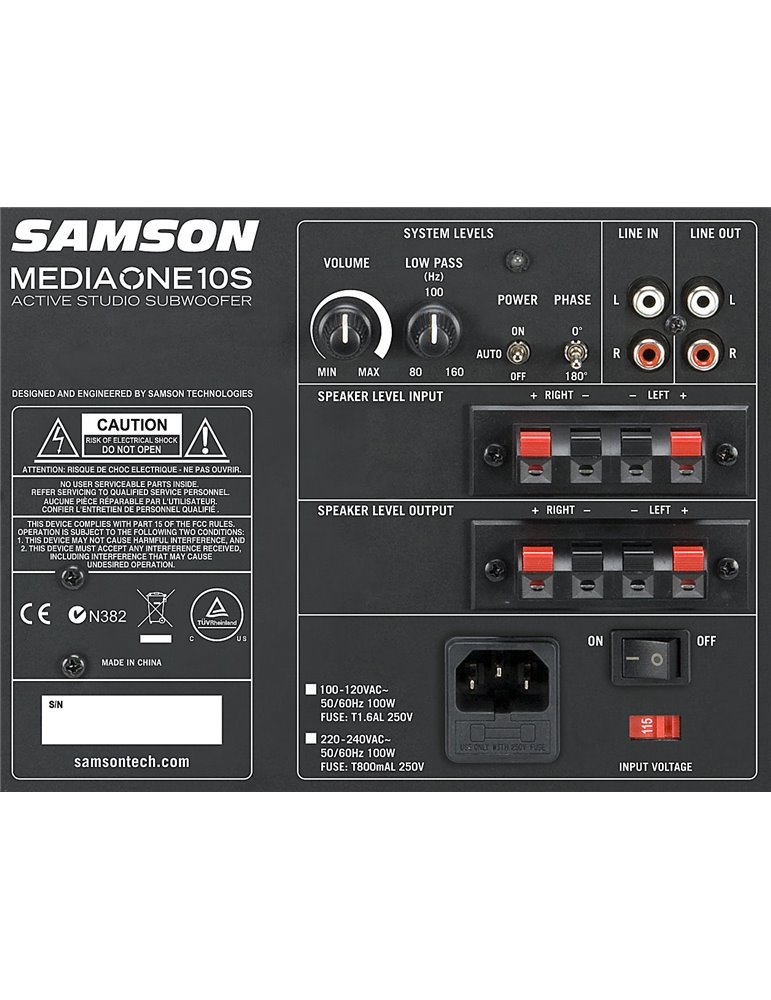 MEDIAONE 10S ACTIVE STUDIO SUBWOOFER