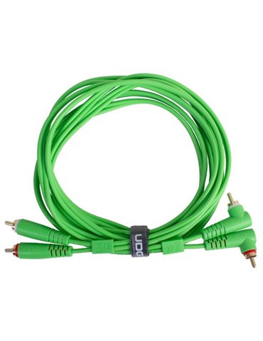 U97005GR - ULTIMATE AUDIO CABLE SET RCA STRAIGHT - RCA ANGLED GREEN